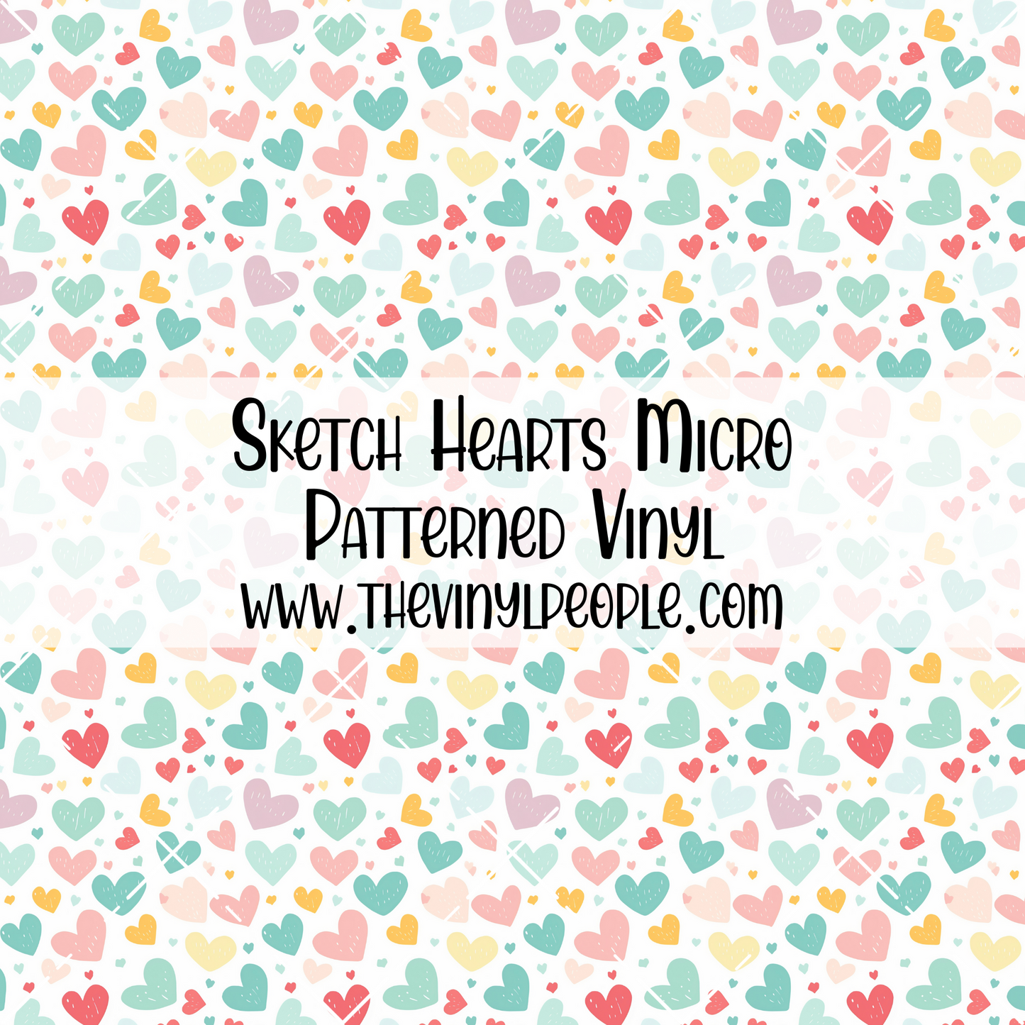 Sketch Hearts Patterned Vinyl