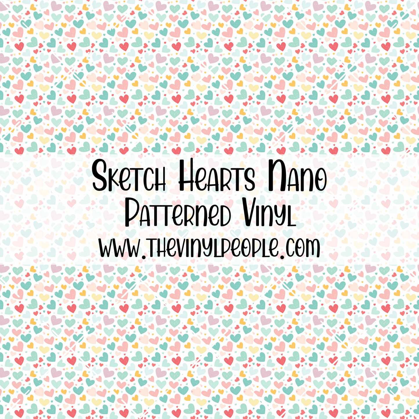 Sketch Hearts Patterned Vinyl