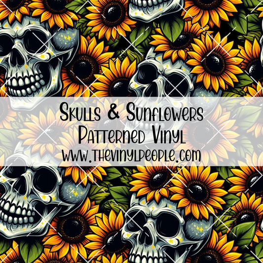 Skulls & Sunflowers Patterned Vinyl