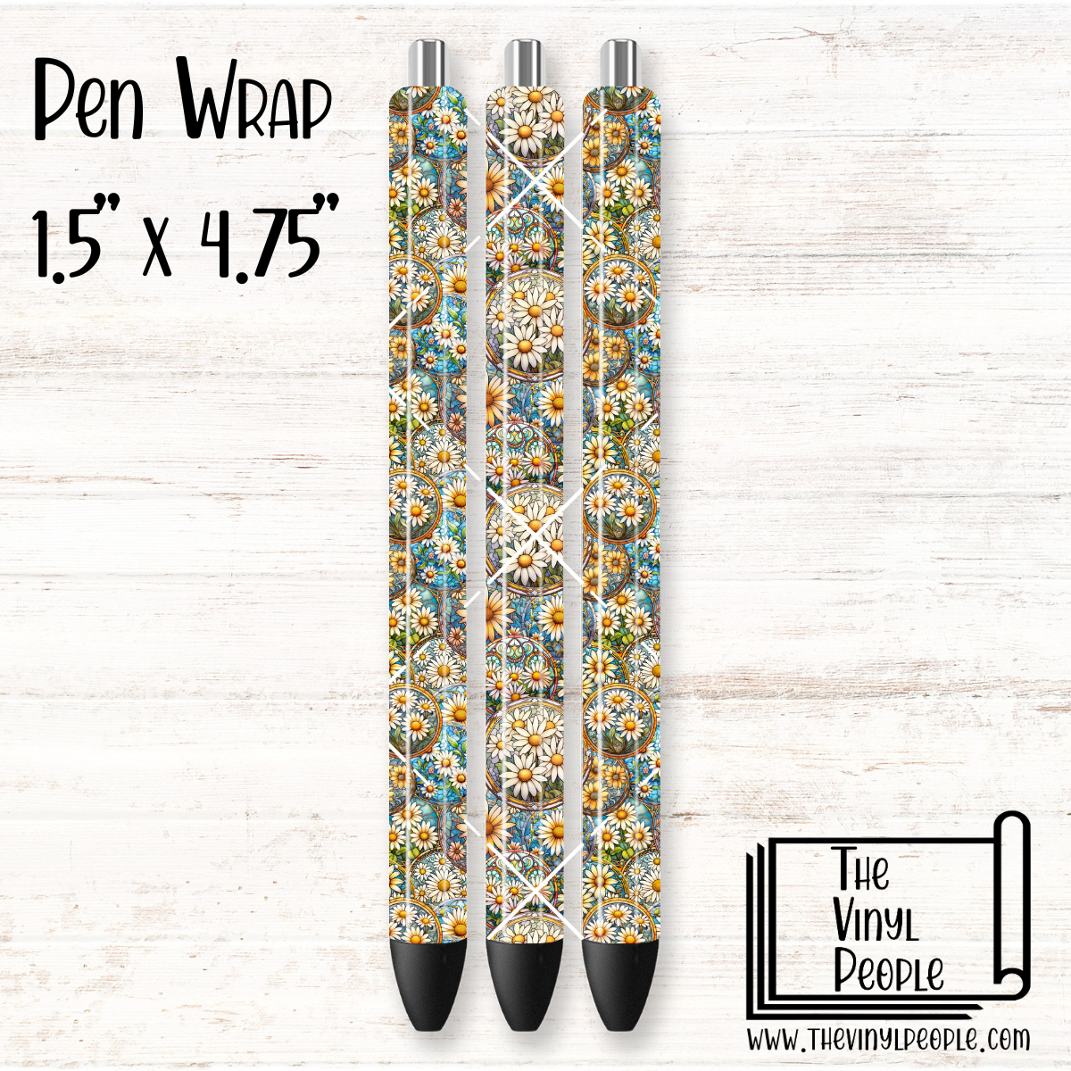 Stained Glass Daisies Pen Wrap