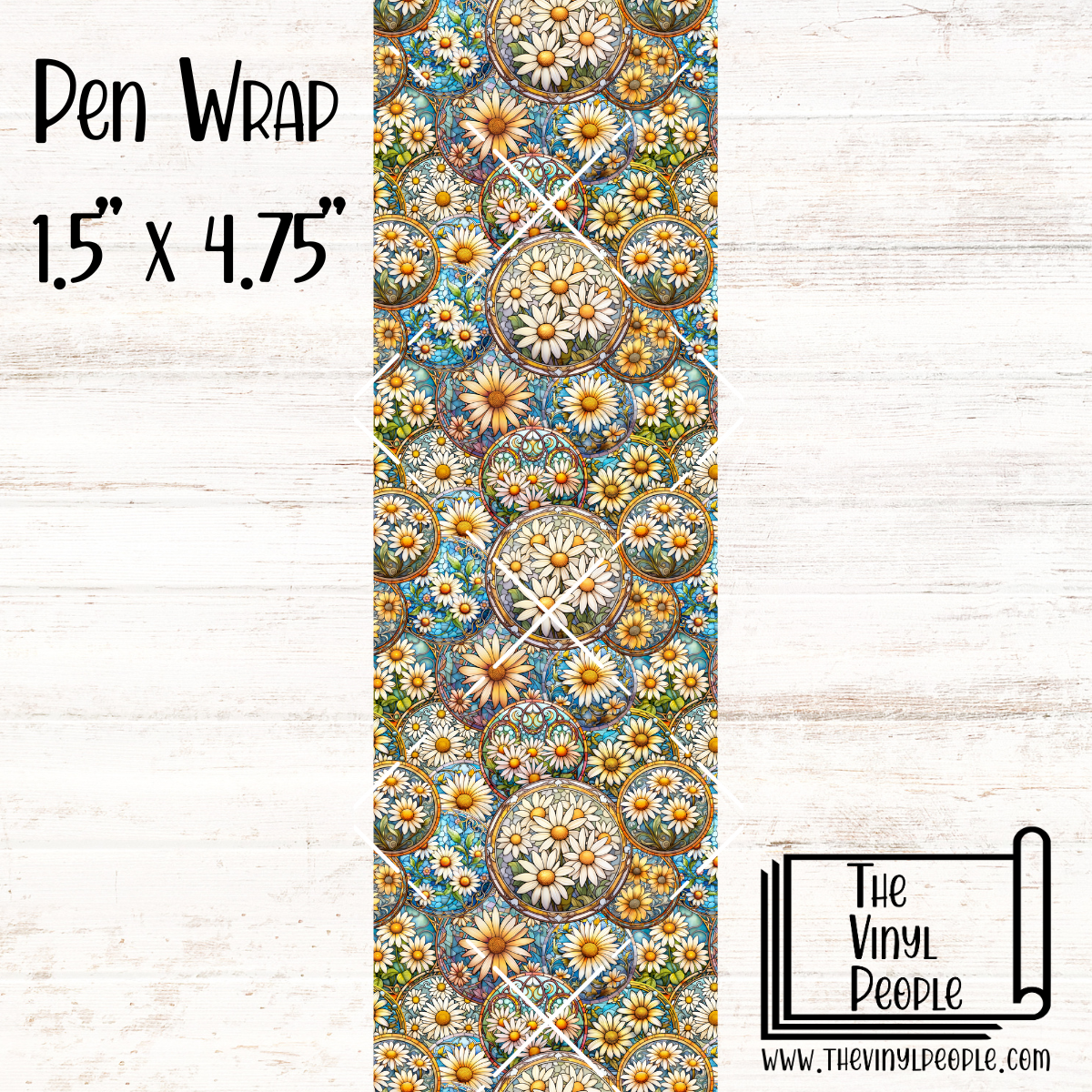 Stained Glass Daisies Pen Wrap