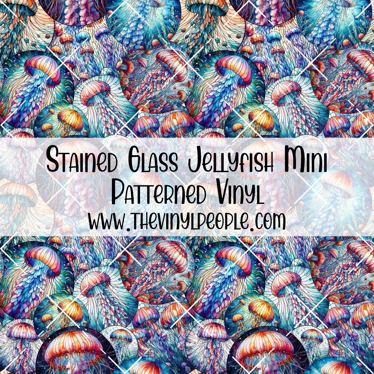 Stained Glass Jellyfish Patterned Vinyl