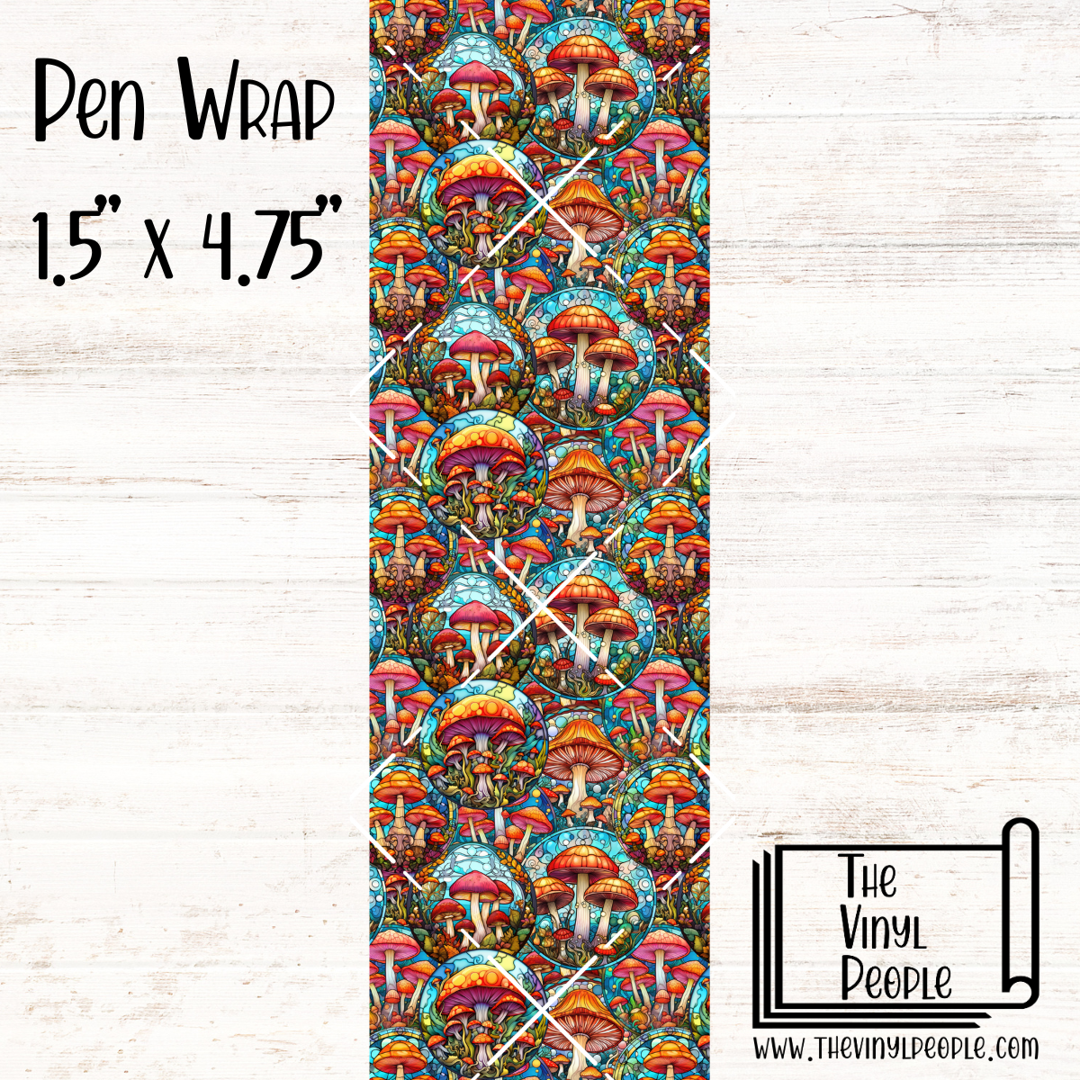 Stained Glass Mushrooms Pen Wrap