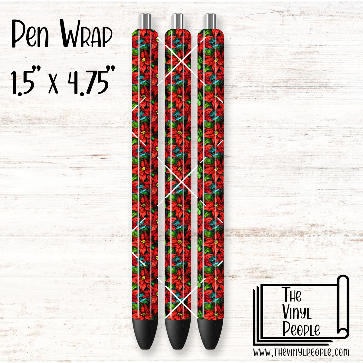 Stained Glass Poinsettias Pen Wrap