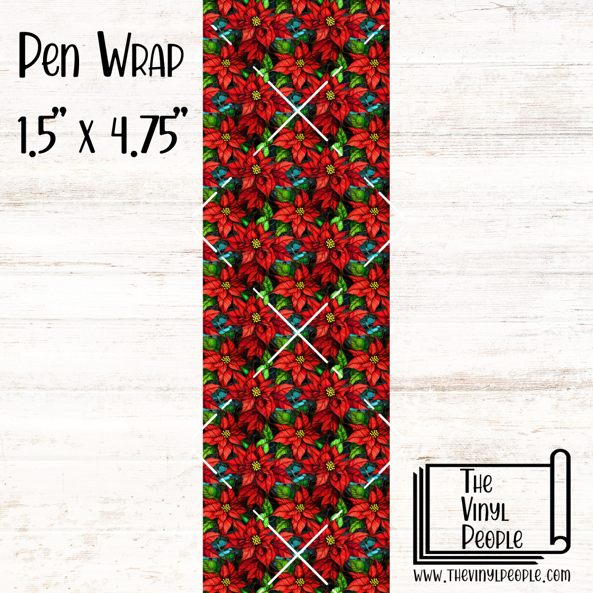 Stained Glass Poinsettias Pen Wrap