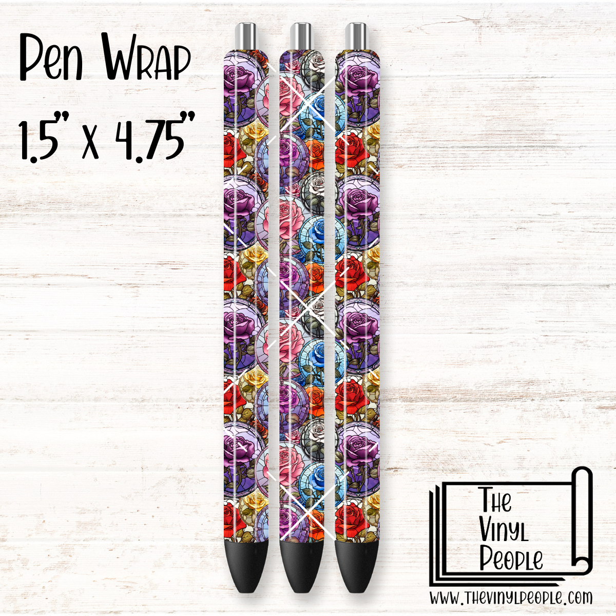 Stained Glass Roses Pen Wrap