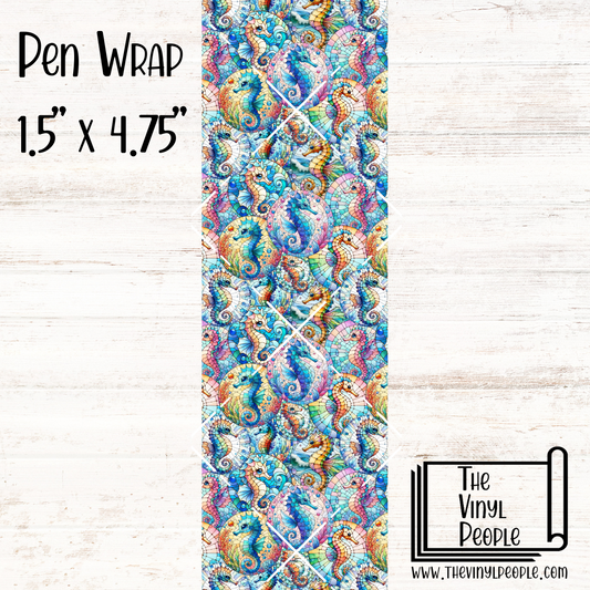 Stained Glass Seahorses Pen Wrap