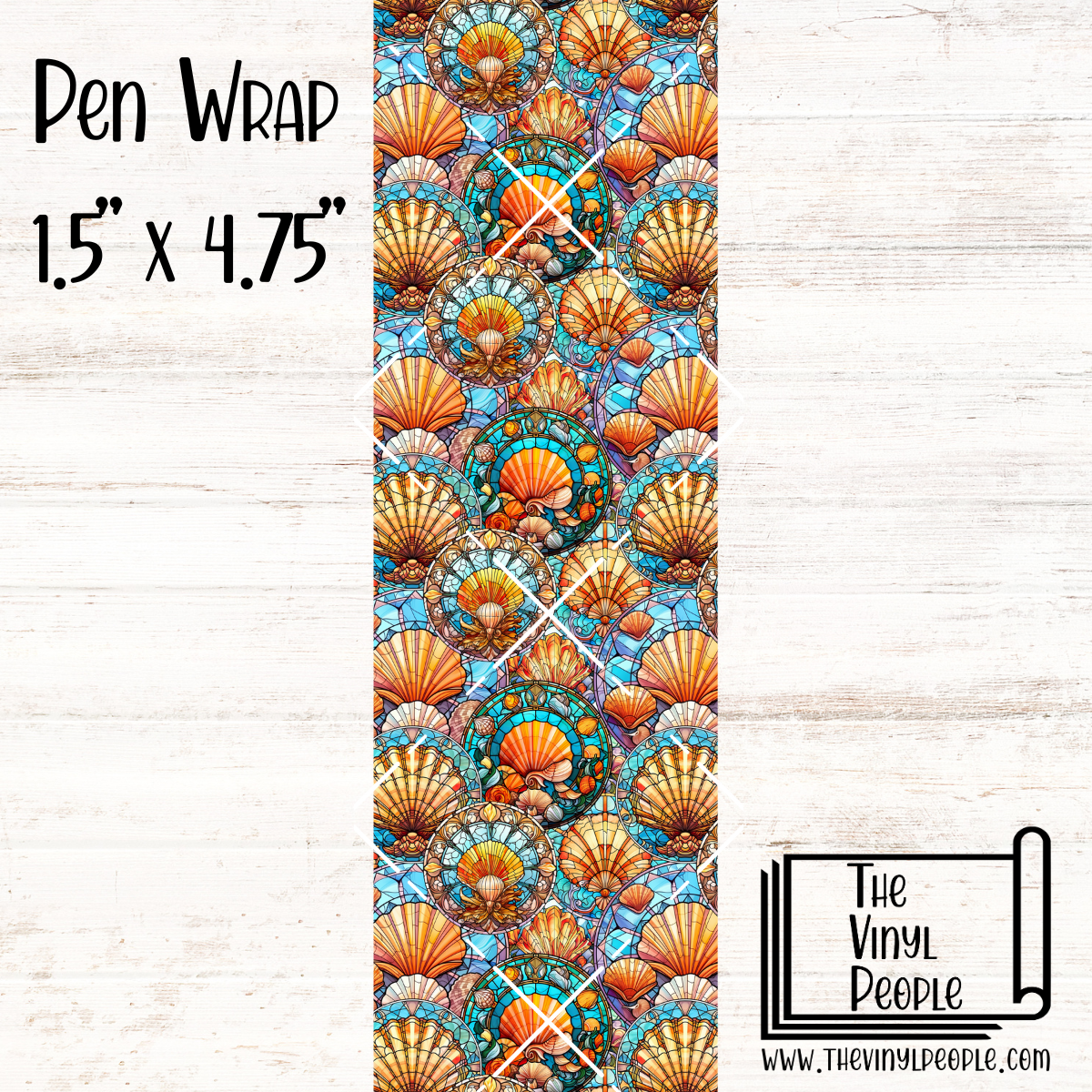 Stained Glass Seashells Pen Wrap