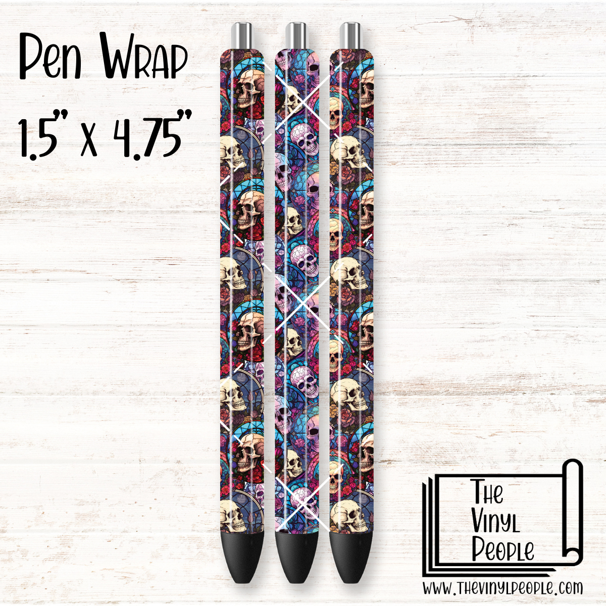 Stained Glass Skulls Pen Wrap