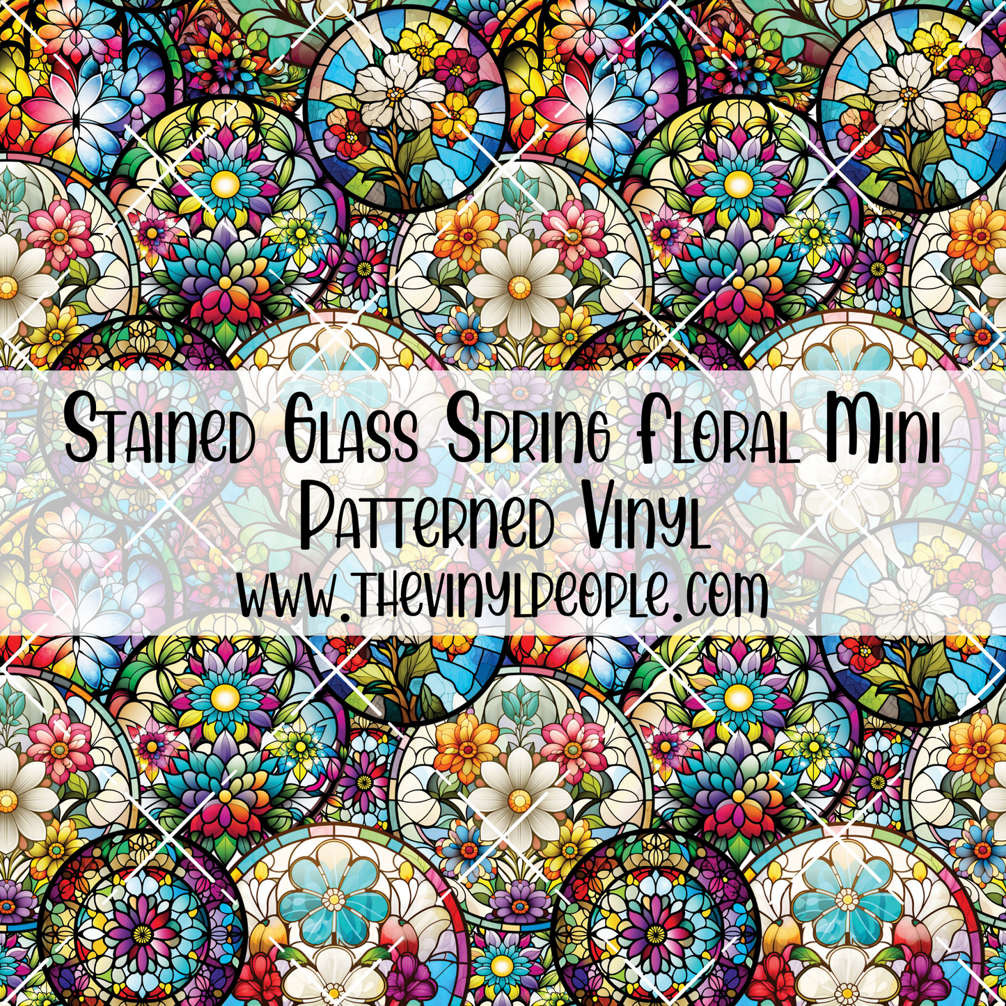 Stained Glass Spring Floral Patterned Vinyl