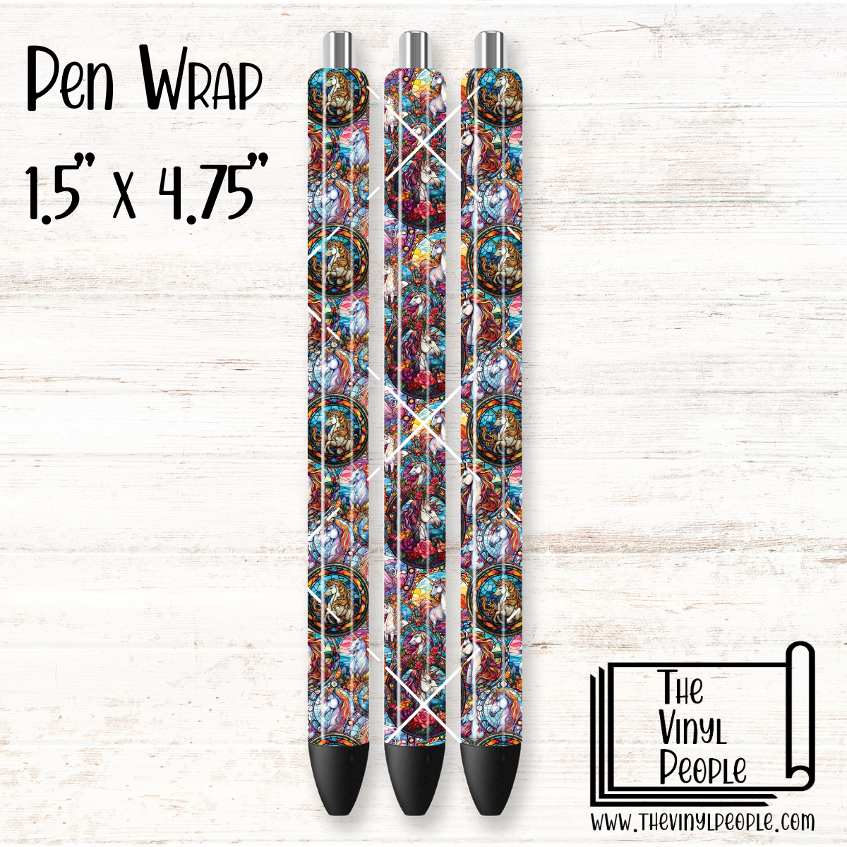 Stained Glass Unicorns Pen Wrap