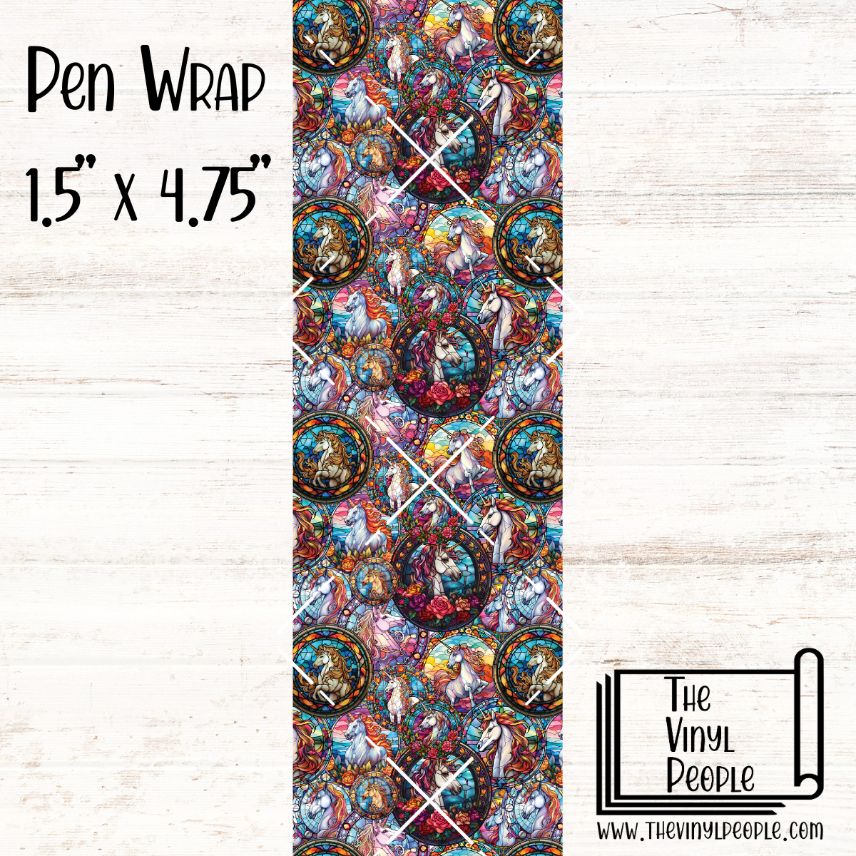 Stained Glass Unicorns Pen Wrap