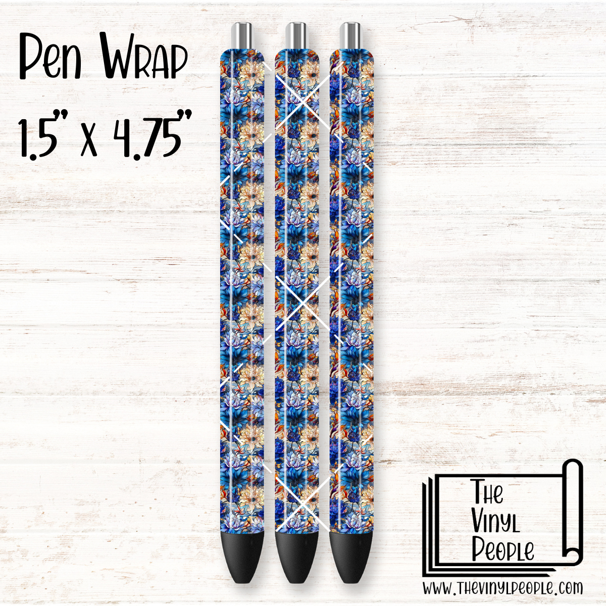 Stained Glass Winter Floral Pen Wrap