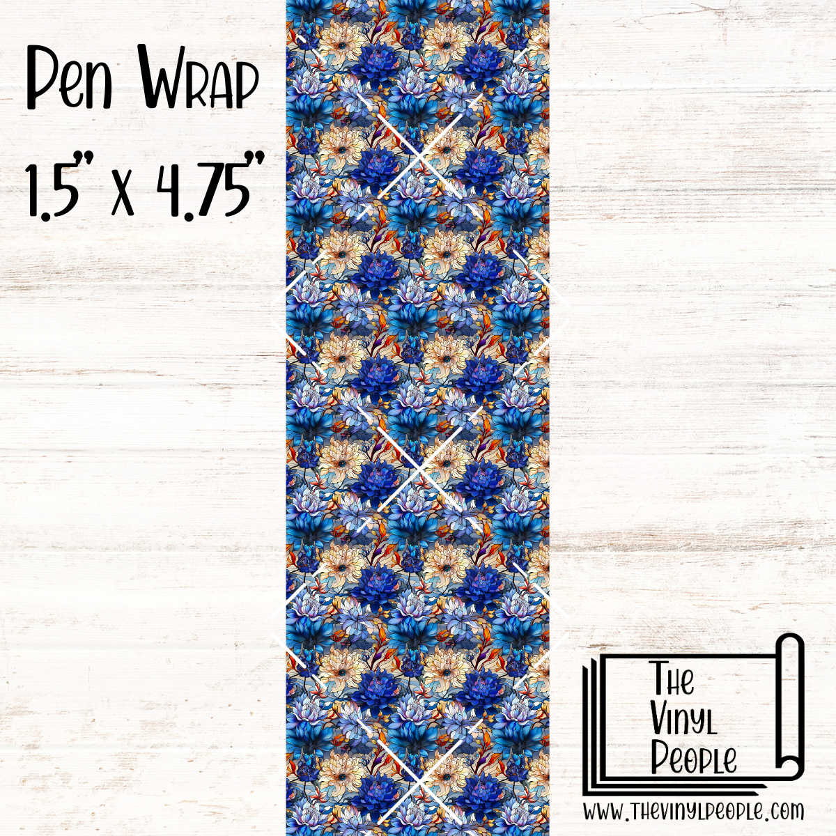 Stained Glass Winter Floral Pen Wrap