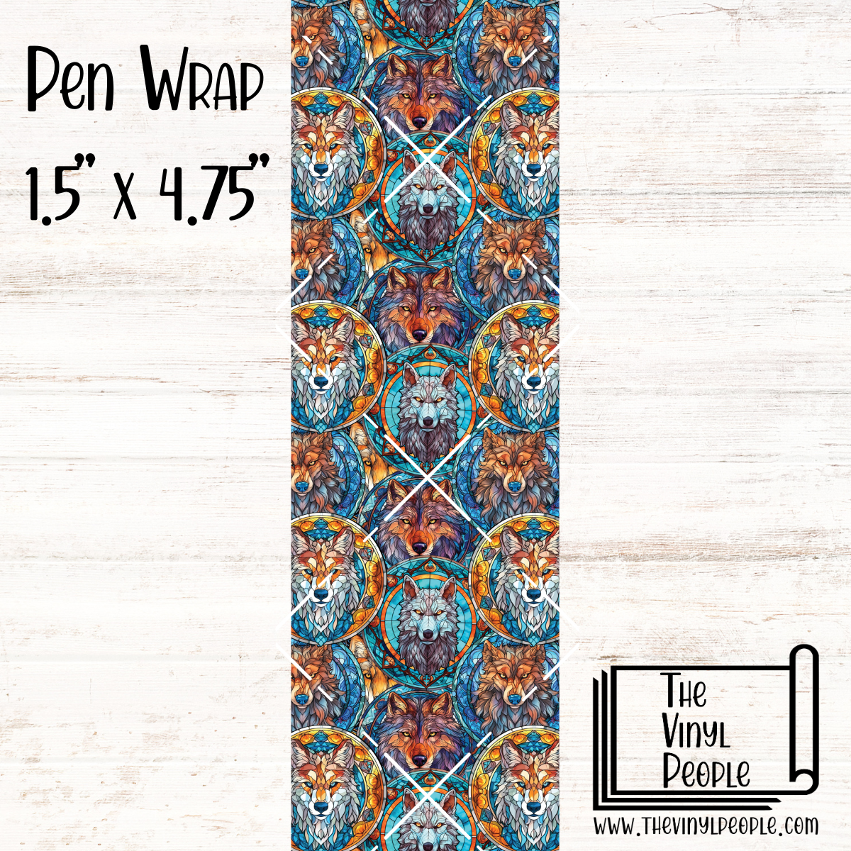 Stained Glass Wolves Pen Wrap