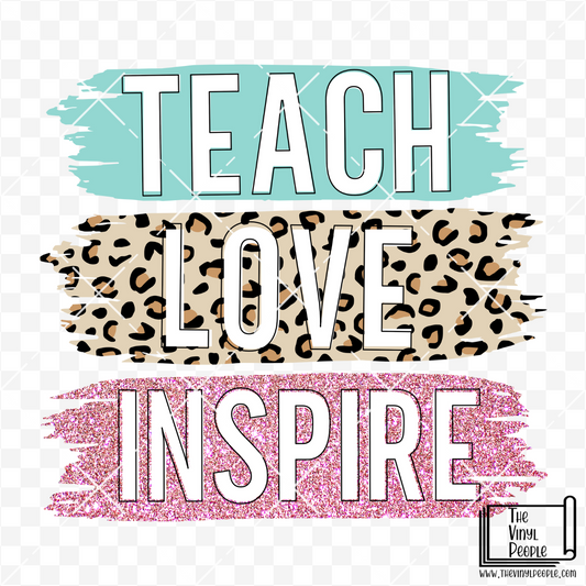 Teach Love Inspire Leopard Vinyl Decal