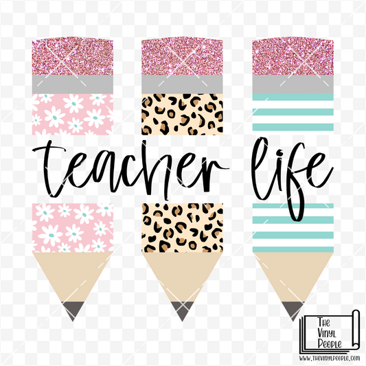 Teacher Life Pencils Vinyl Decal