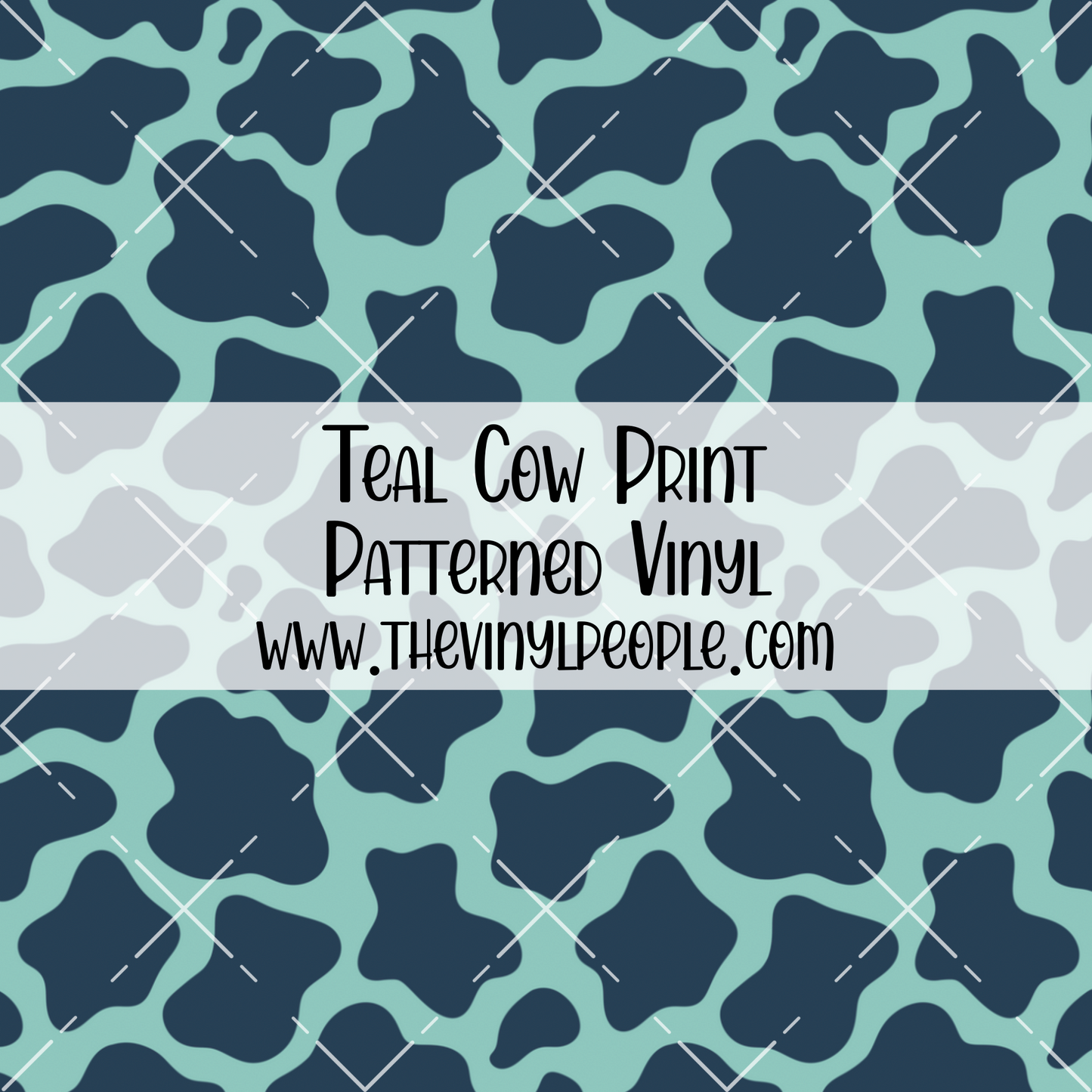 Teal Cow Print Patterned Vinyl