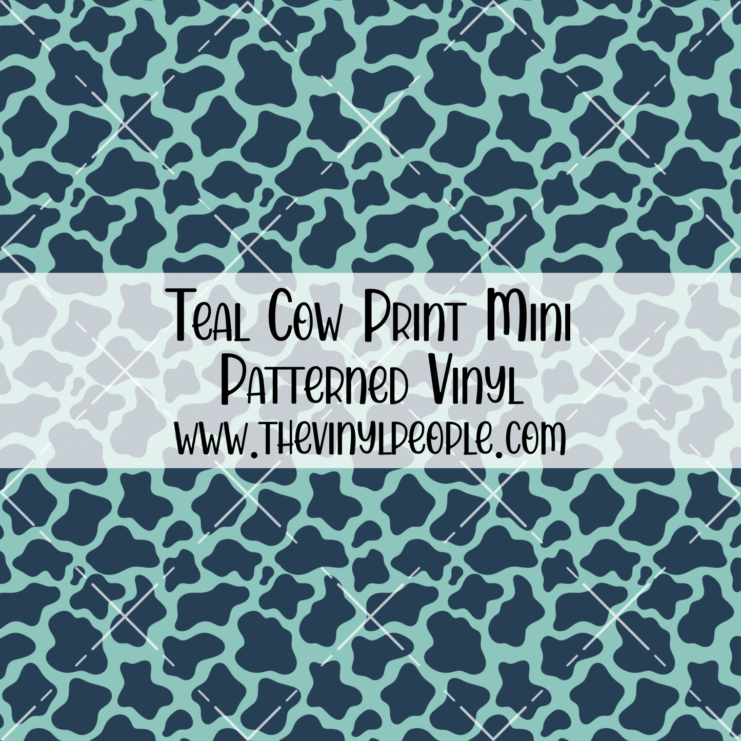 Teal Cow Print Patterned Vinyl