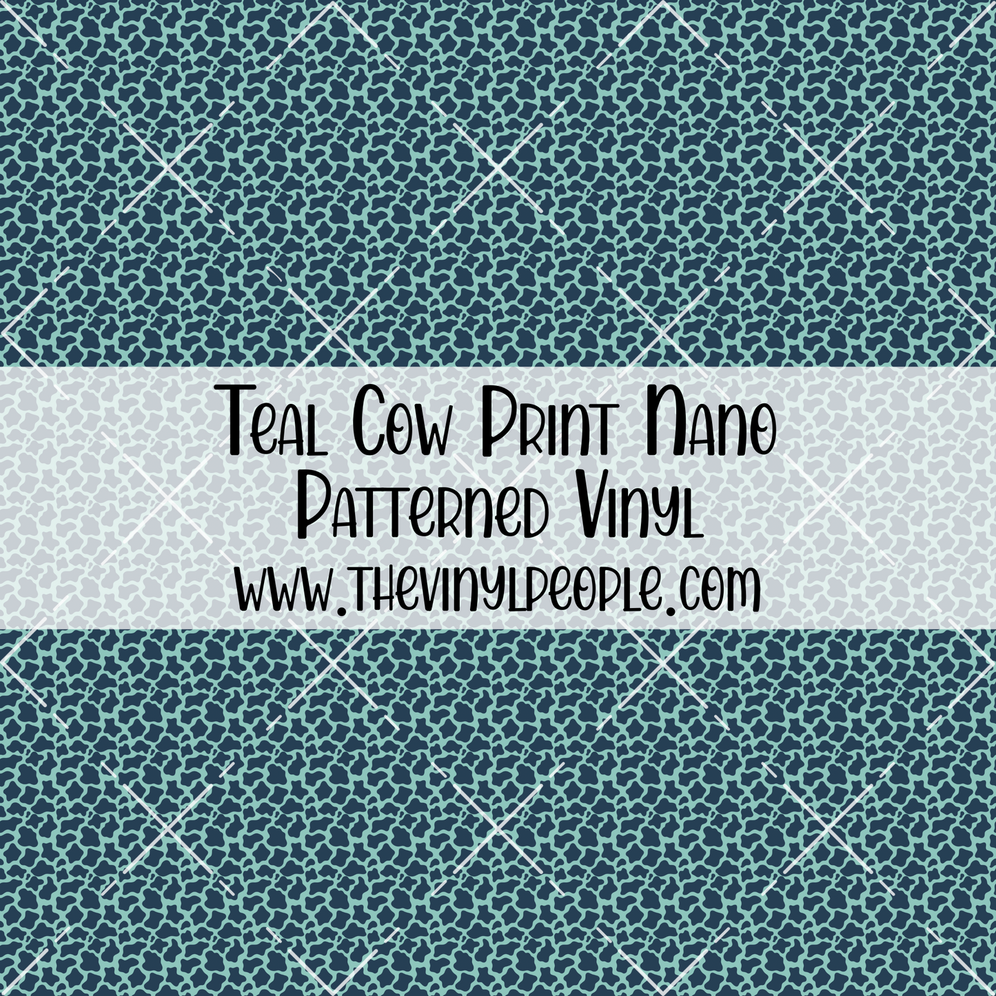 Teal Cow Print Patterned Vinyl