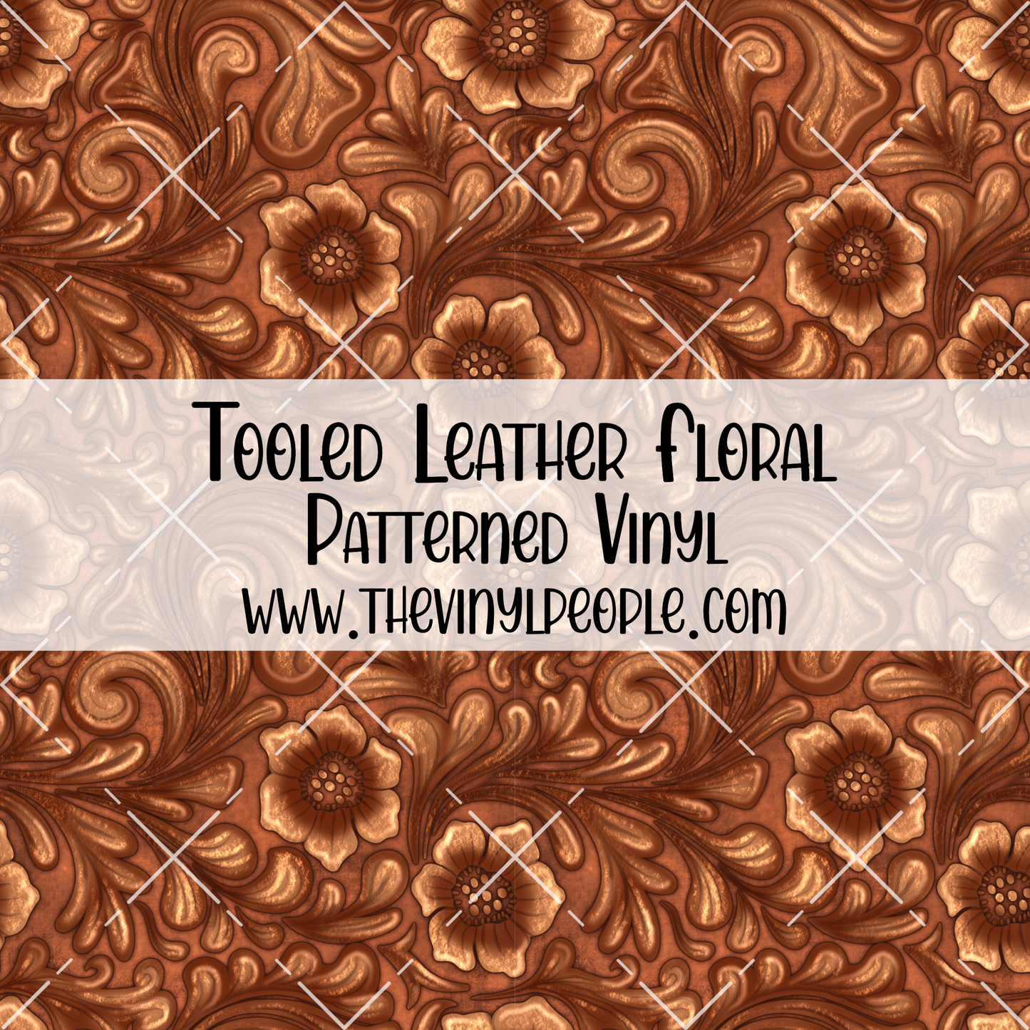 Tooled Leather Floral Patterned Vinyl