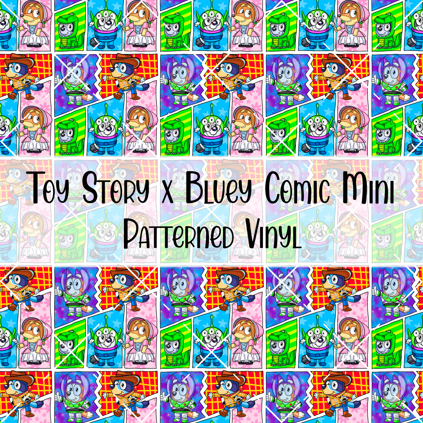 Toy Story x Bluey Comic Patterned Vinyl