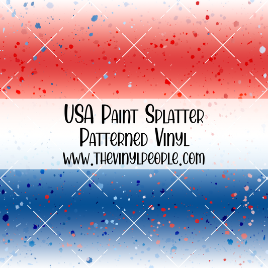 USA Paint Splatter Patterned Vinyl