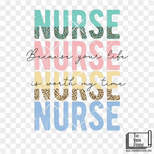 Worth My Time Nurse Vinyl Decal