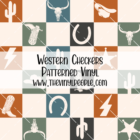 Western Checkers Patterned Vinyl