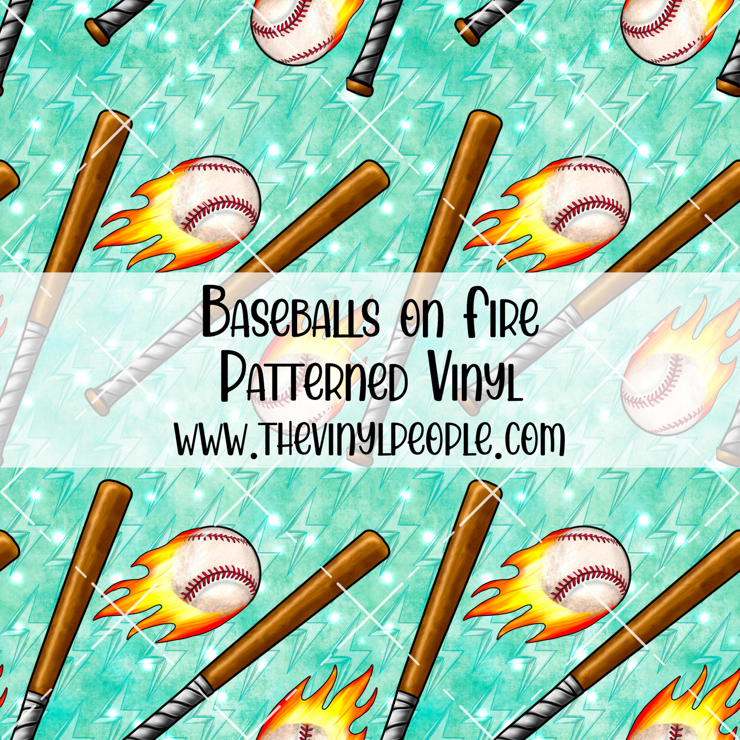 Baseballs on Fire Patterned Vinyl