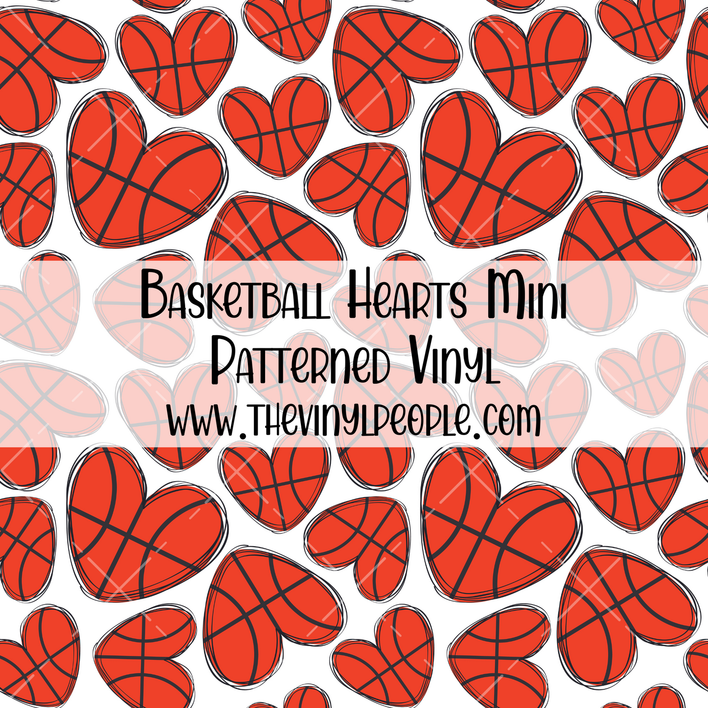 Basketball Hearts Patterned Vinyl