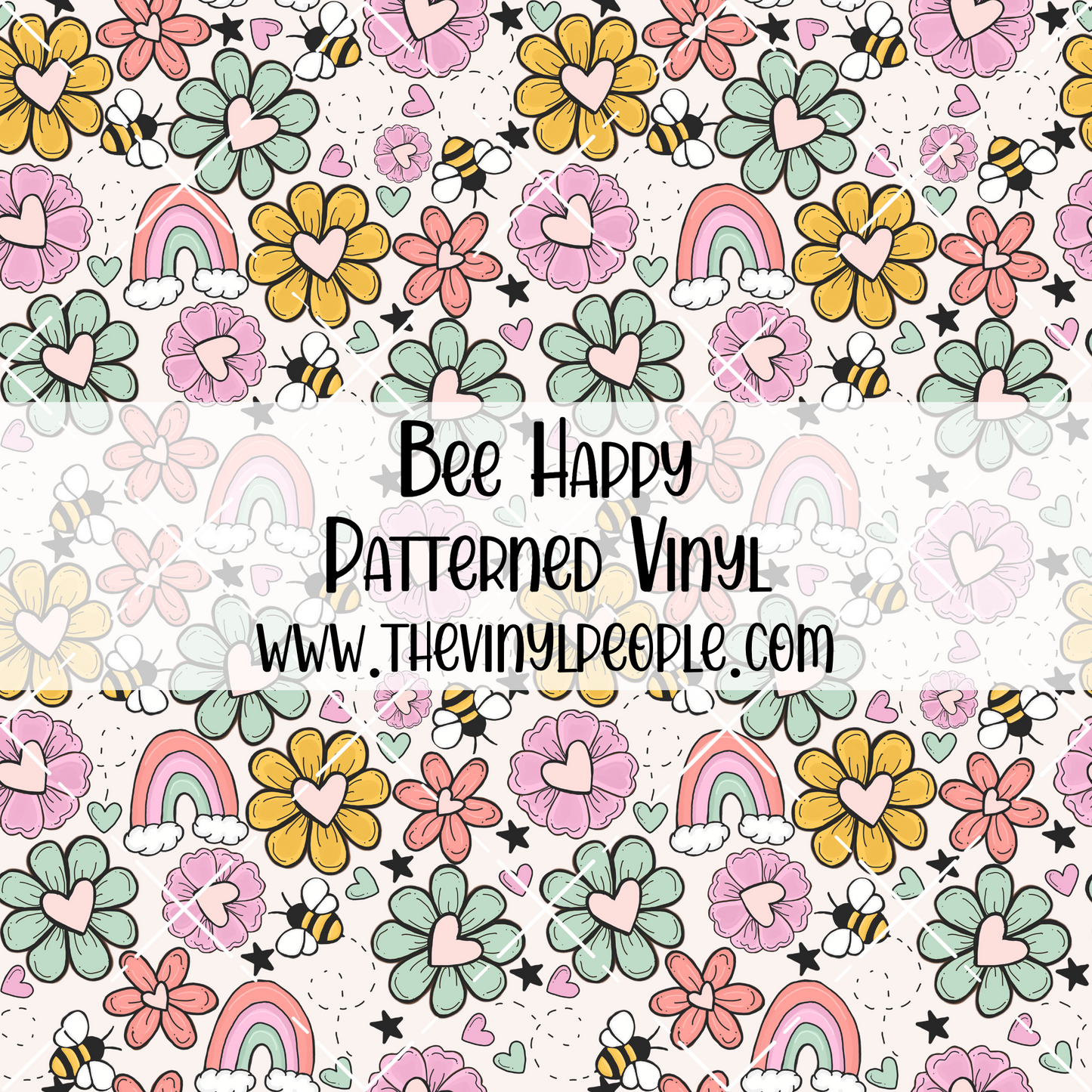 Bee Happy Patterned Vinyl