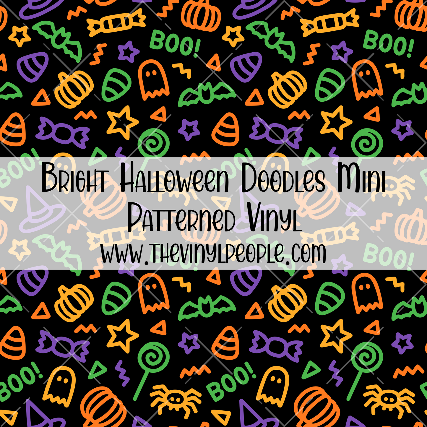 Bright Halloween Doodles Patterned Vinyl