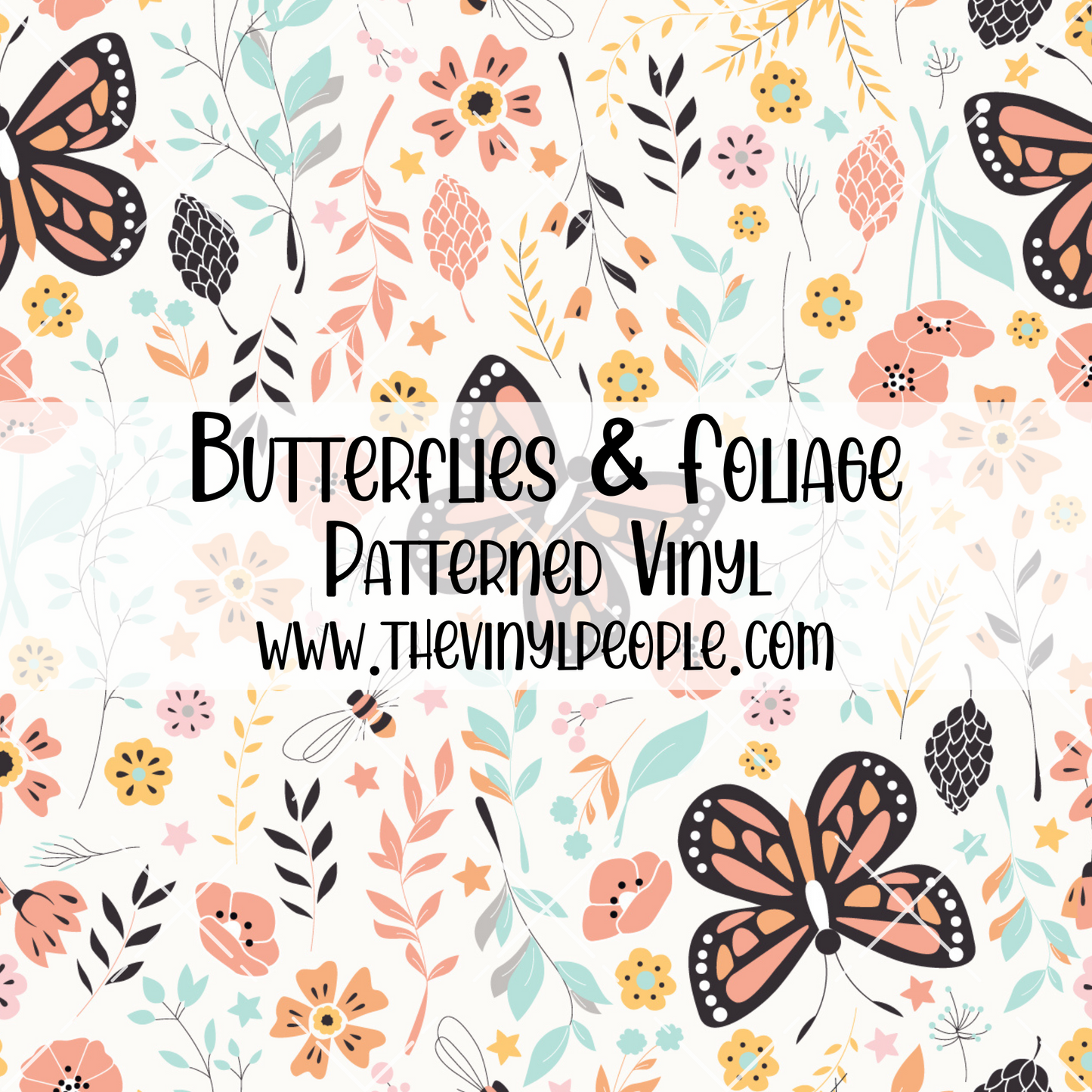 Butterflies & Foliage Patterned Vinyl