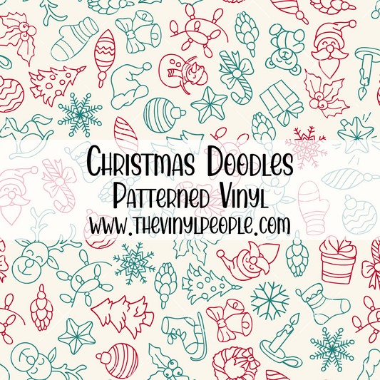 Christmas Doodles Patterned Vinyl