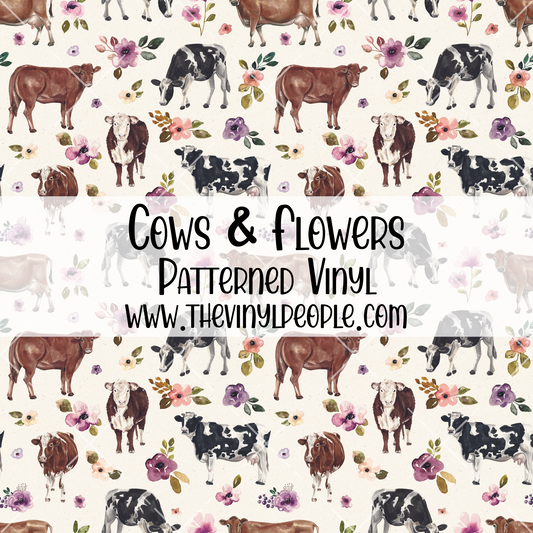 Cows & Flowers Patterned Vinyl