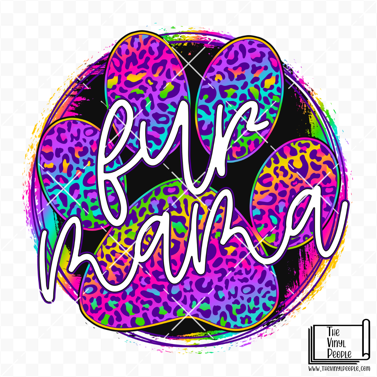 Fur Mama Rainbow Leopard Vinyl Decal