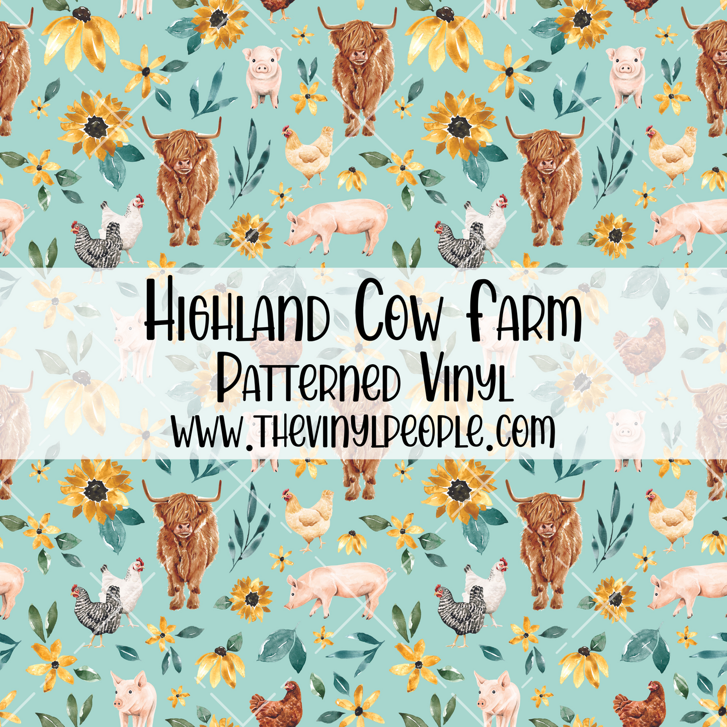 Highland Cow Farm Patterned Vinyl