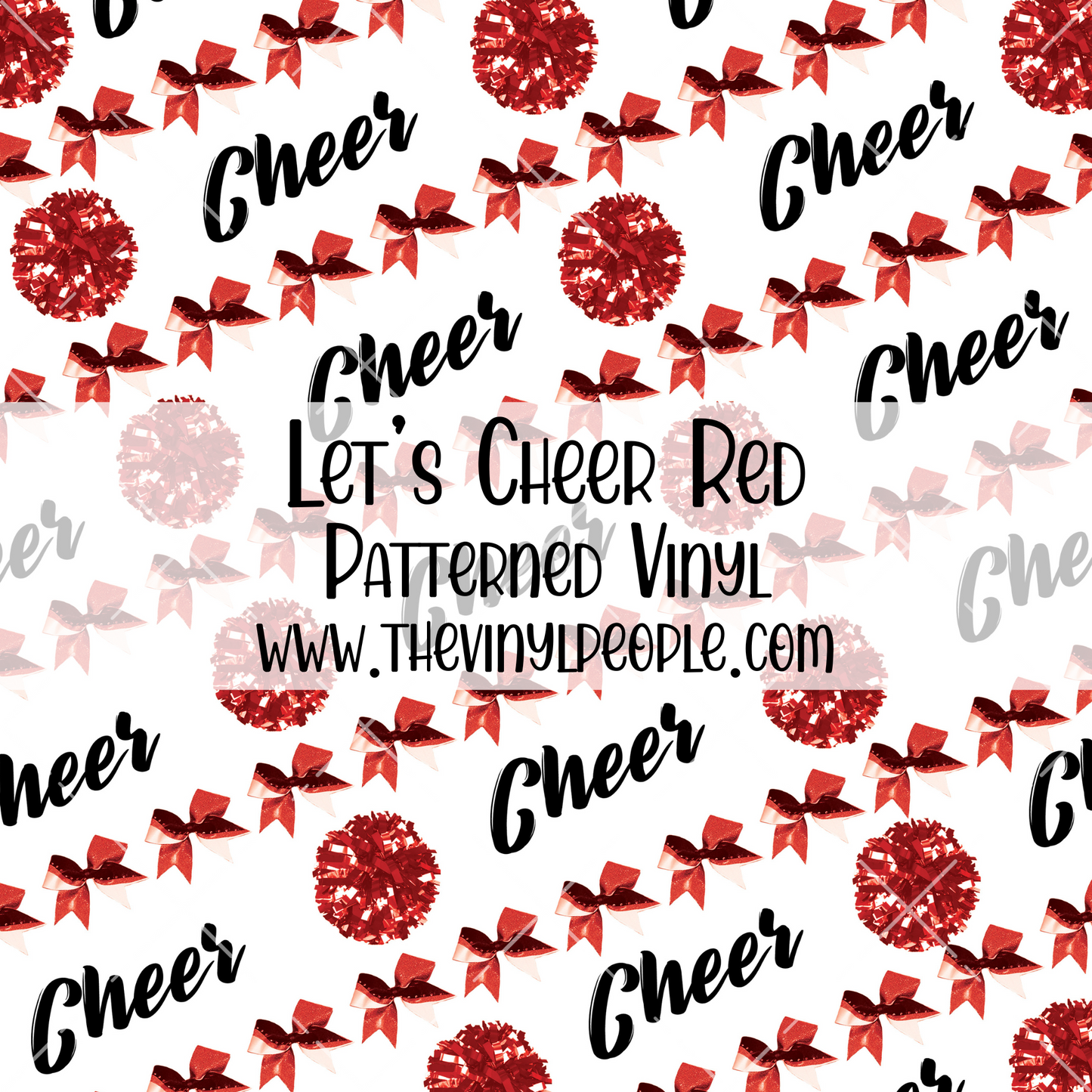 Let's Cheer Red Patterned Vinyl