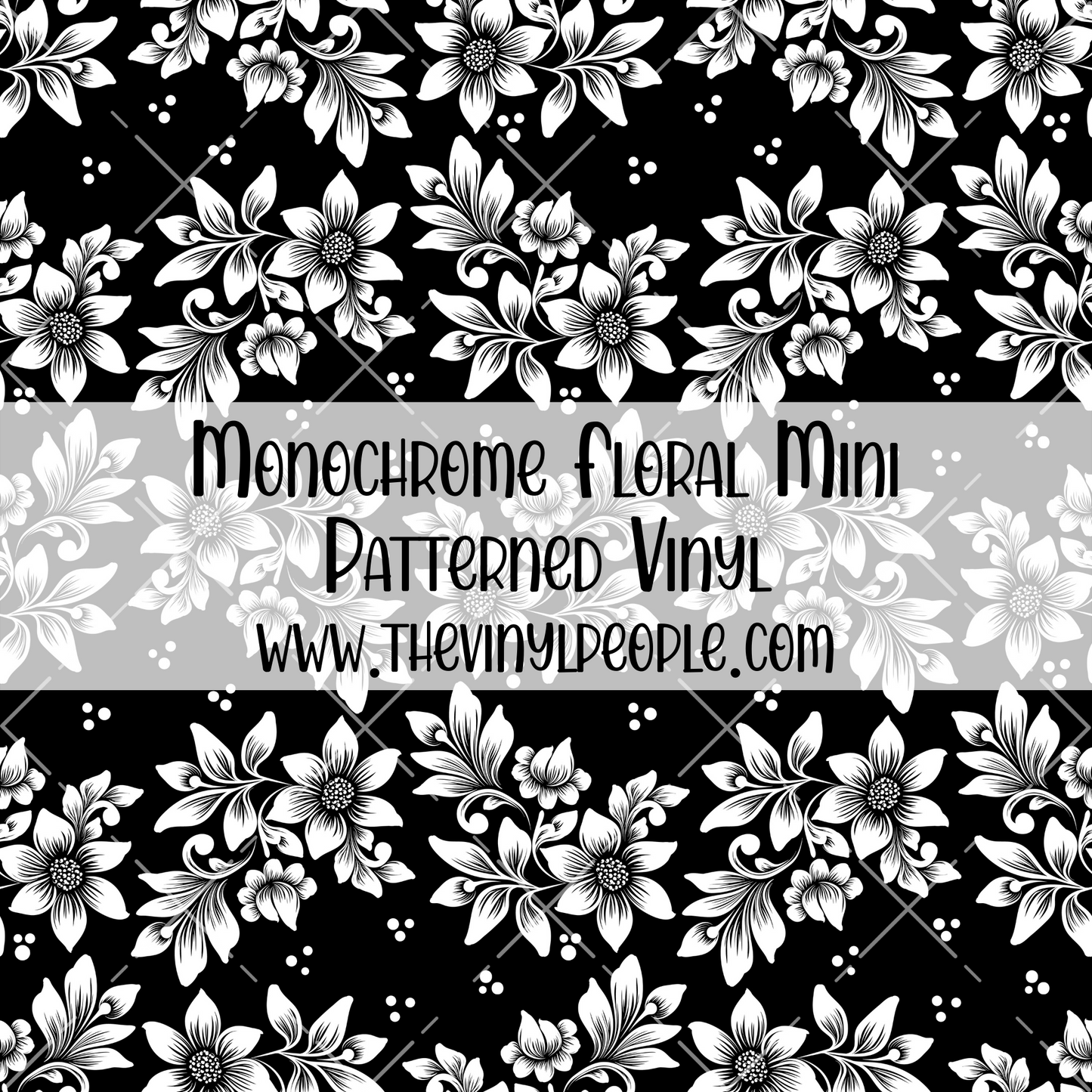 Monochrome Floral Patterned Vinyl