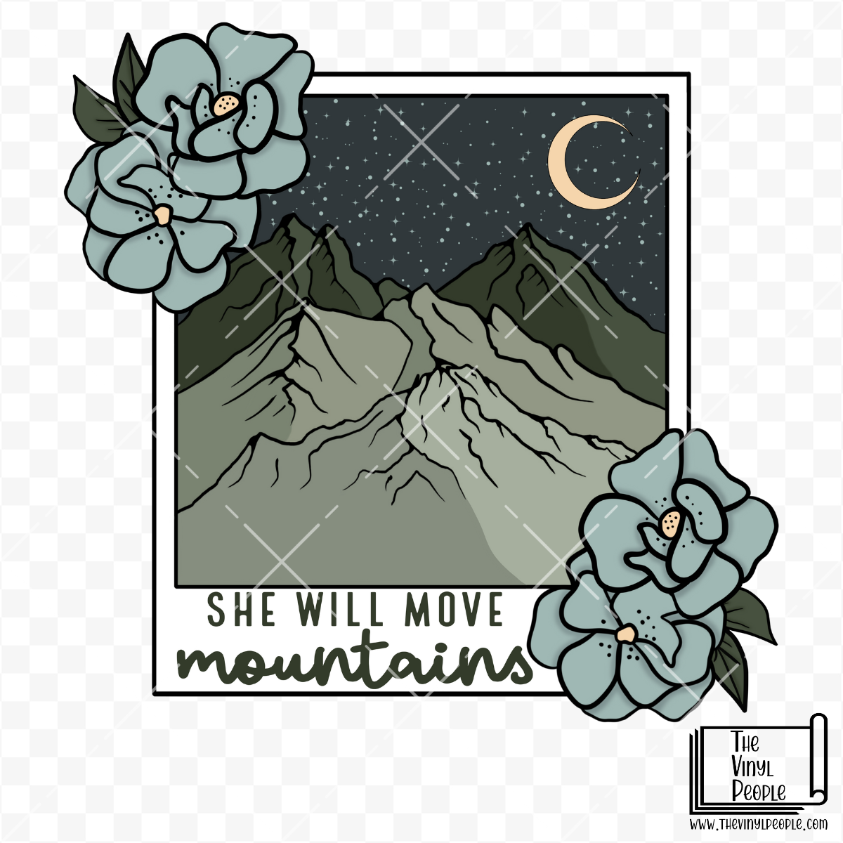 Move Mountains Floral Vinyl Decal