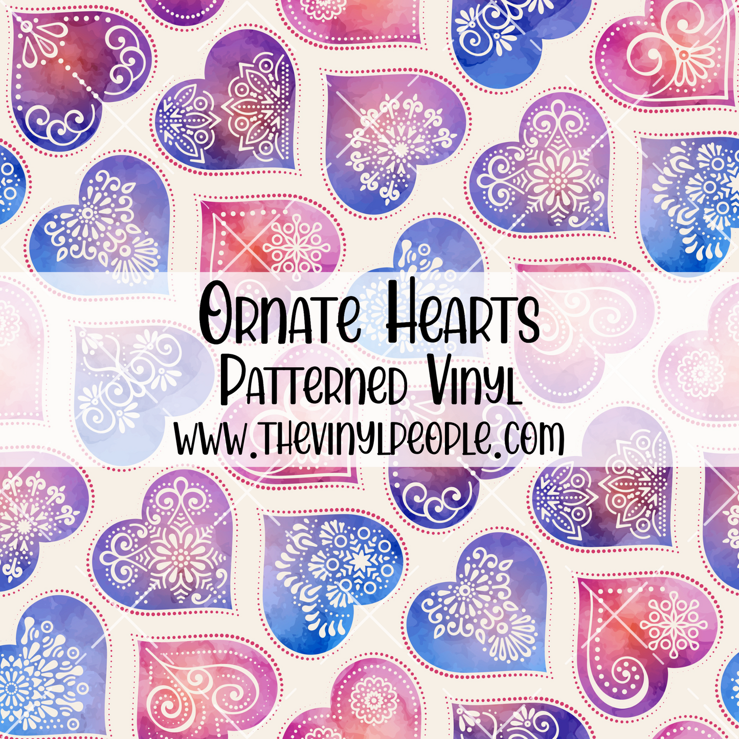 Ornate Hearts Patterned Vinyl