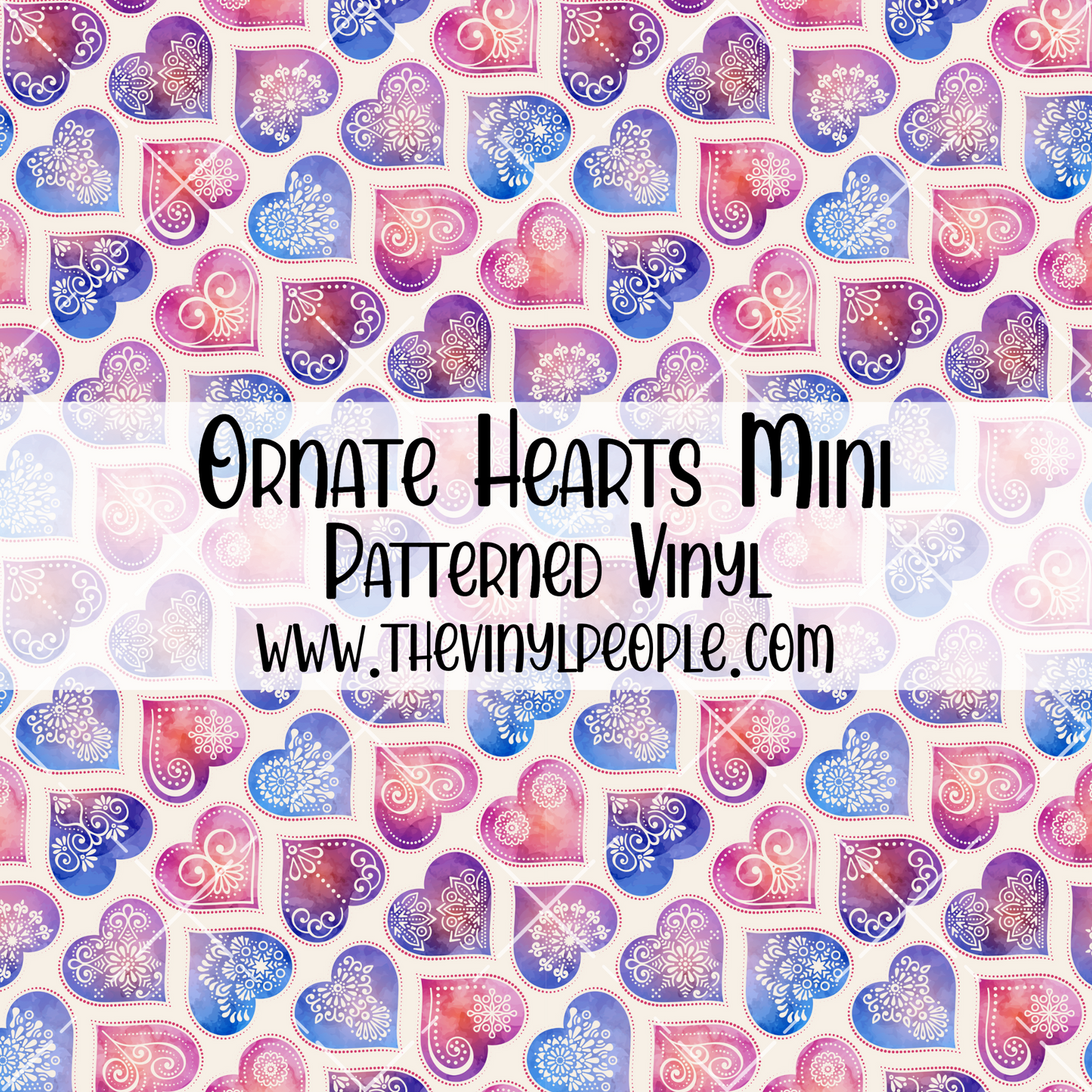 Ornate Hearts Patterned Vinyl