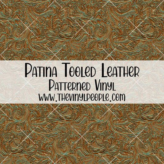 Patina Tooled Leather Patterned Vinyl