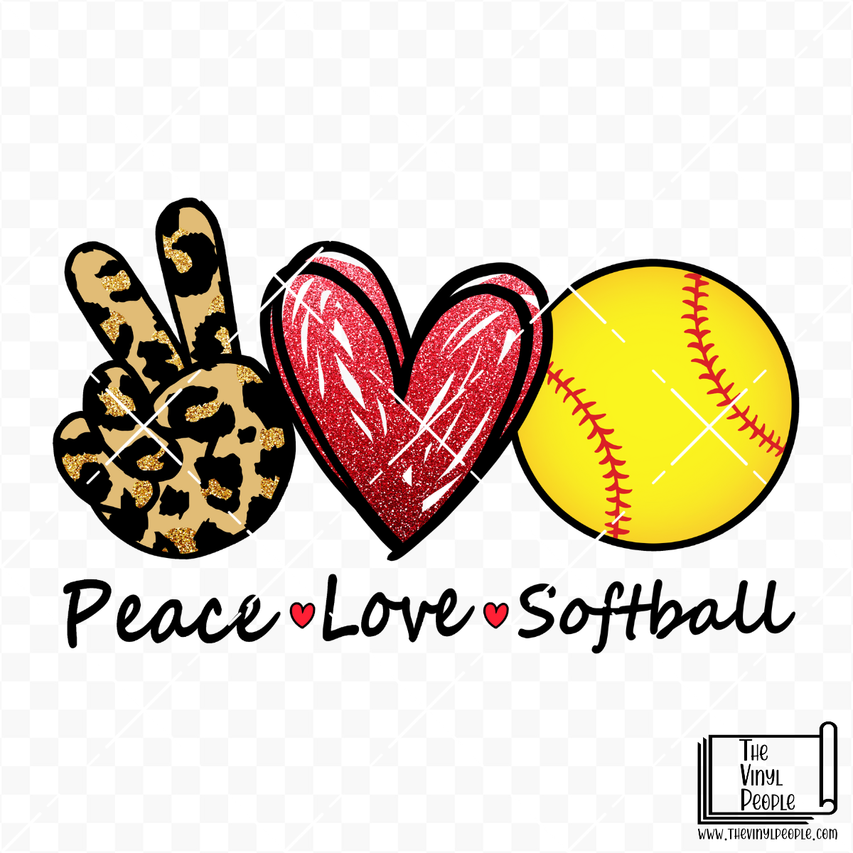 Peace Love Softball Vinyl Decal