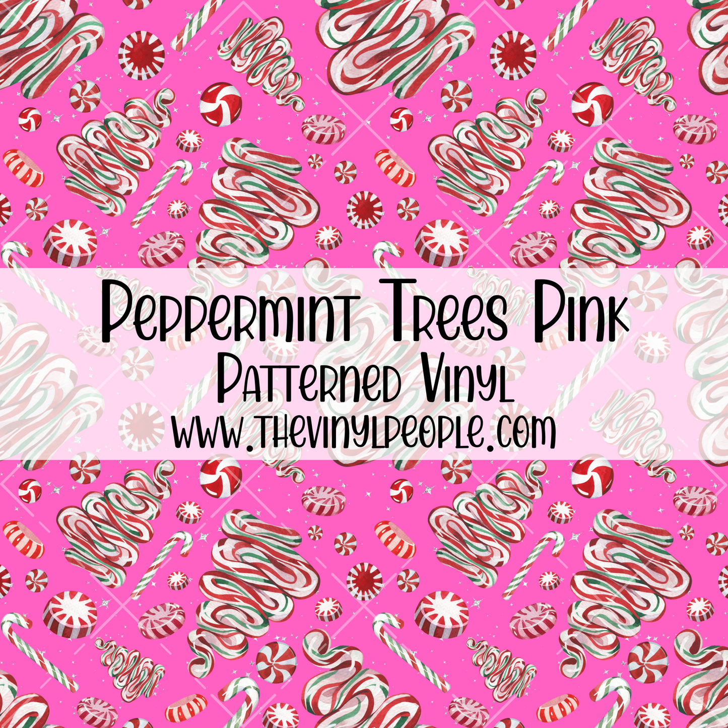 Peppermint Trees Pink Patterned Vinyl