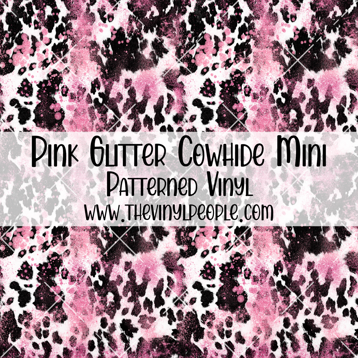 Pink Glitter Cowhide Patterned Vinyl