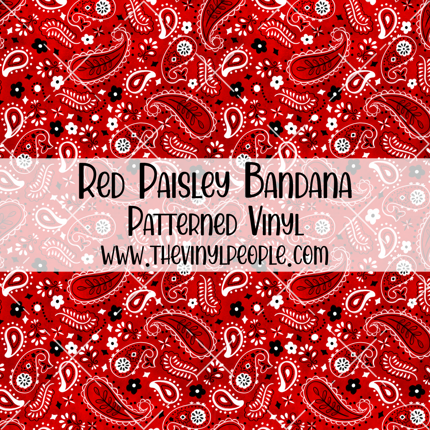 Red Paisley Bandana Patterned Vinyl