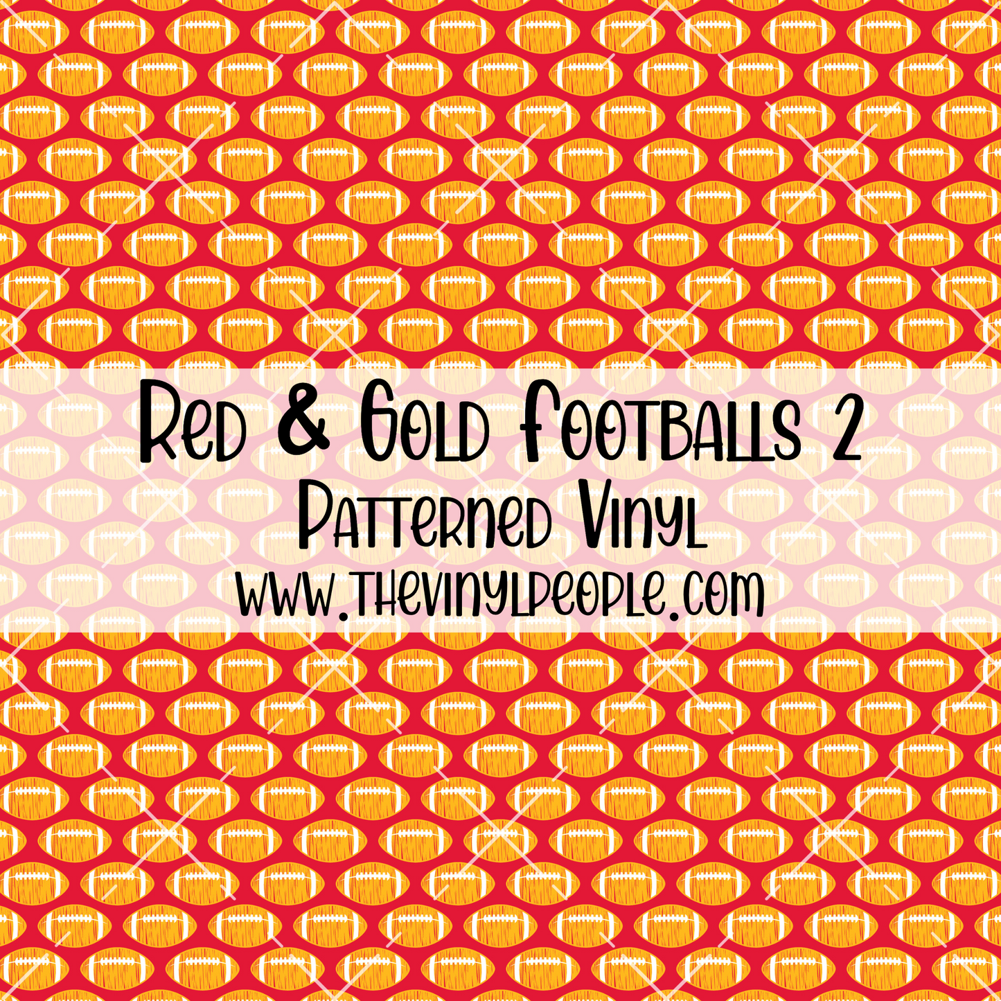 Red & Gold Footballs Patterned Vinyl