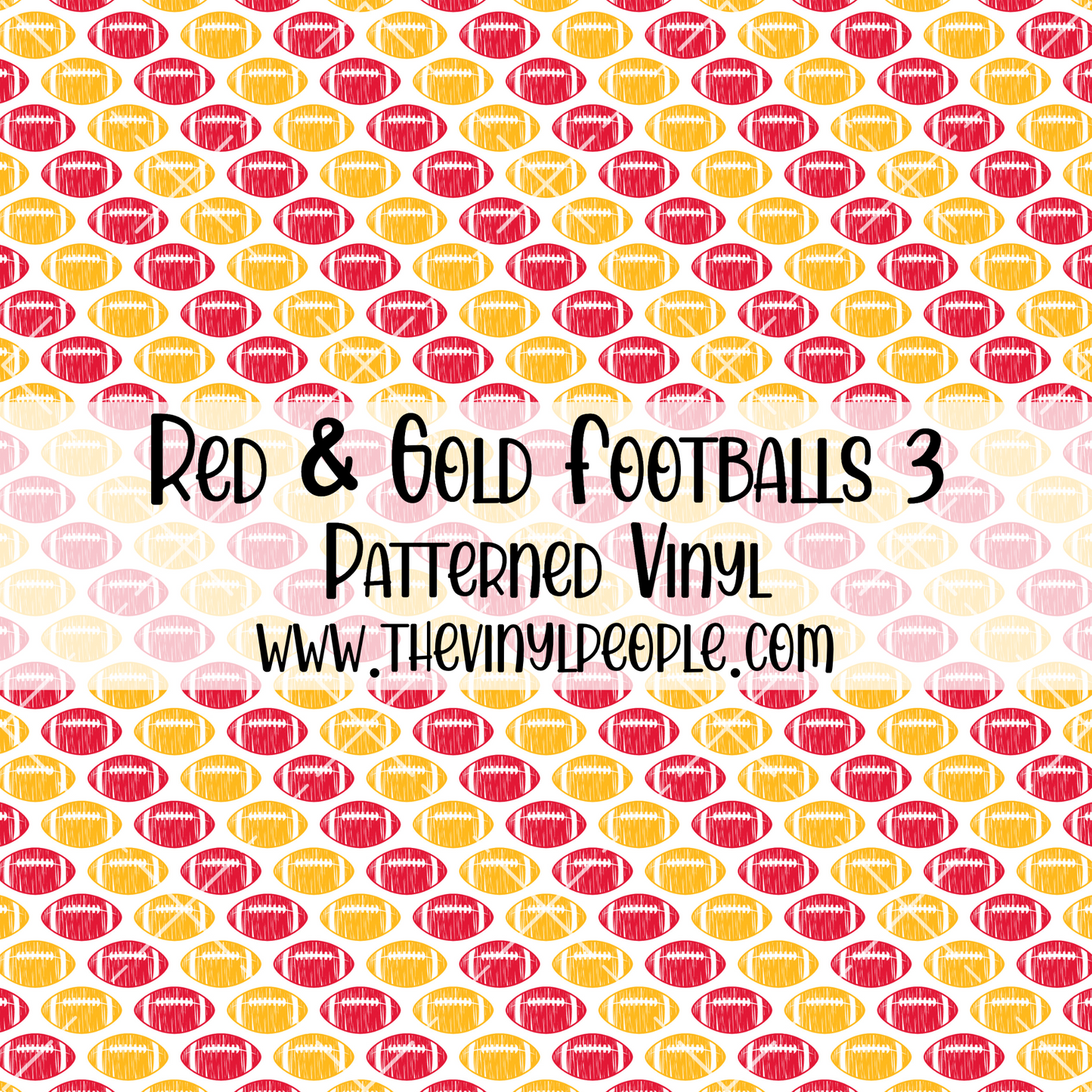 Red & Gold Footballs Patterned Vinyl